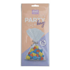 Bolsas de Fiesta con Lazos de Plata, Transparentes, Paquete de 25