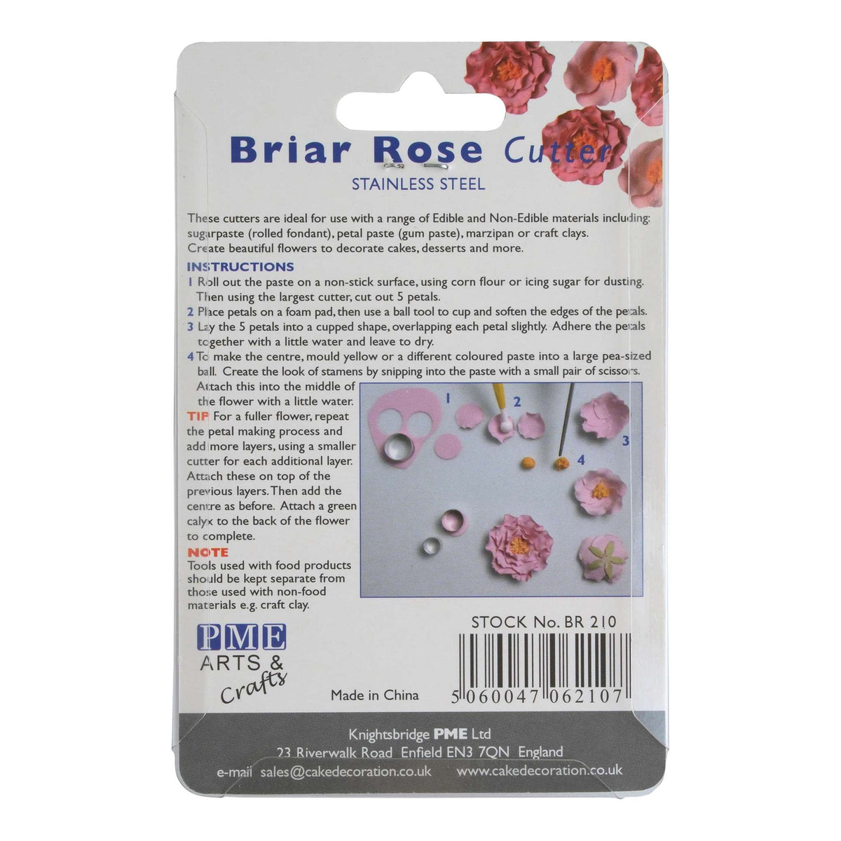 Ensemble de 4 emporte-pièces en acier inoxydable - Pétales de fleur de rosier Briar Rose