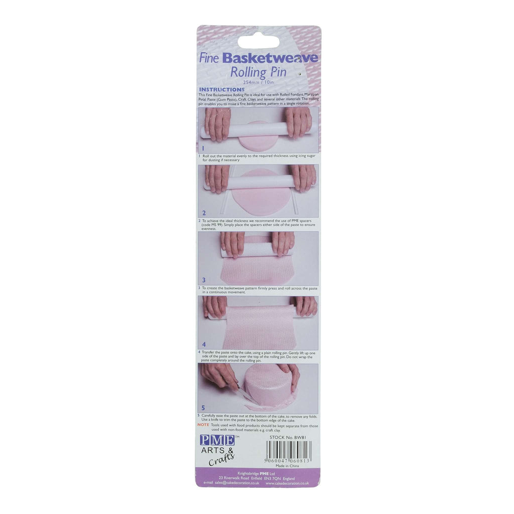 PME Fine Basketweave Rolling Pin (254mm / 10")