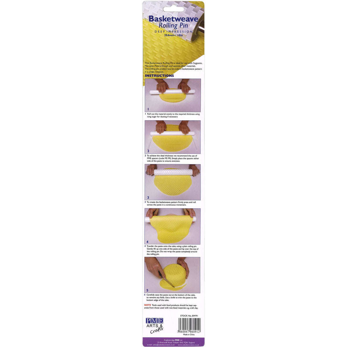 Rodillo Texturizador para Tejido de Cesta de 25cm (10-Pulgadas)