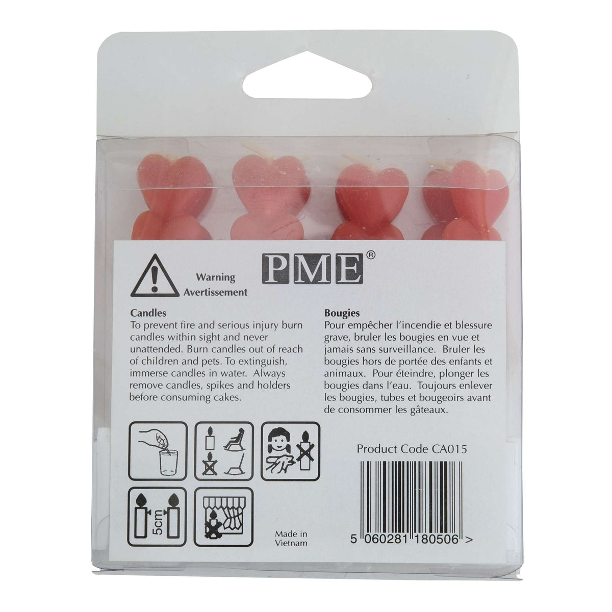 Red Hearts Candles Set/8