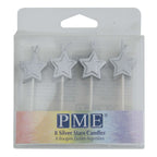 Silver Stars Candles Set/8