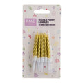 Kaarsen - Gouden Twist met Houders Pk/10 (62mm / 2.4")