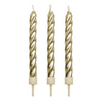 Kaarsen - Gouden Twist met Houders Pk/10 (62mm / 2.4")