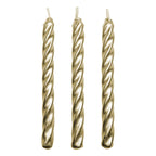 Kaarsen - Gouden Twist met Houders Pk/10 (62mm / 2.4")