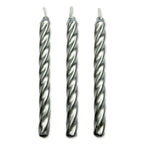Silver Twist Candles Set Of 10