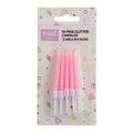 Kaarsen - Roze Glitter met Houders Pk/10 (62mm / 2.4")