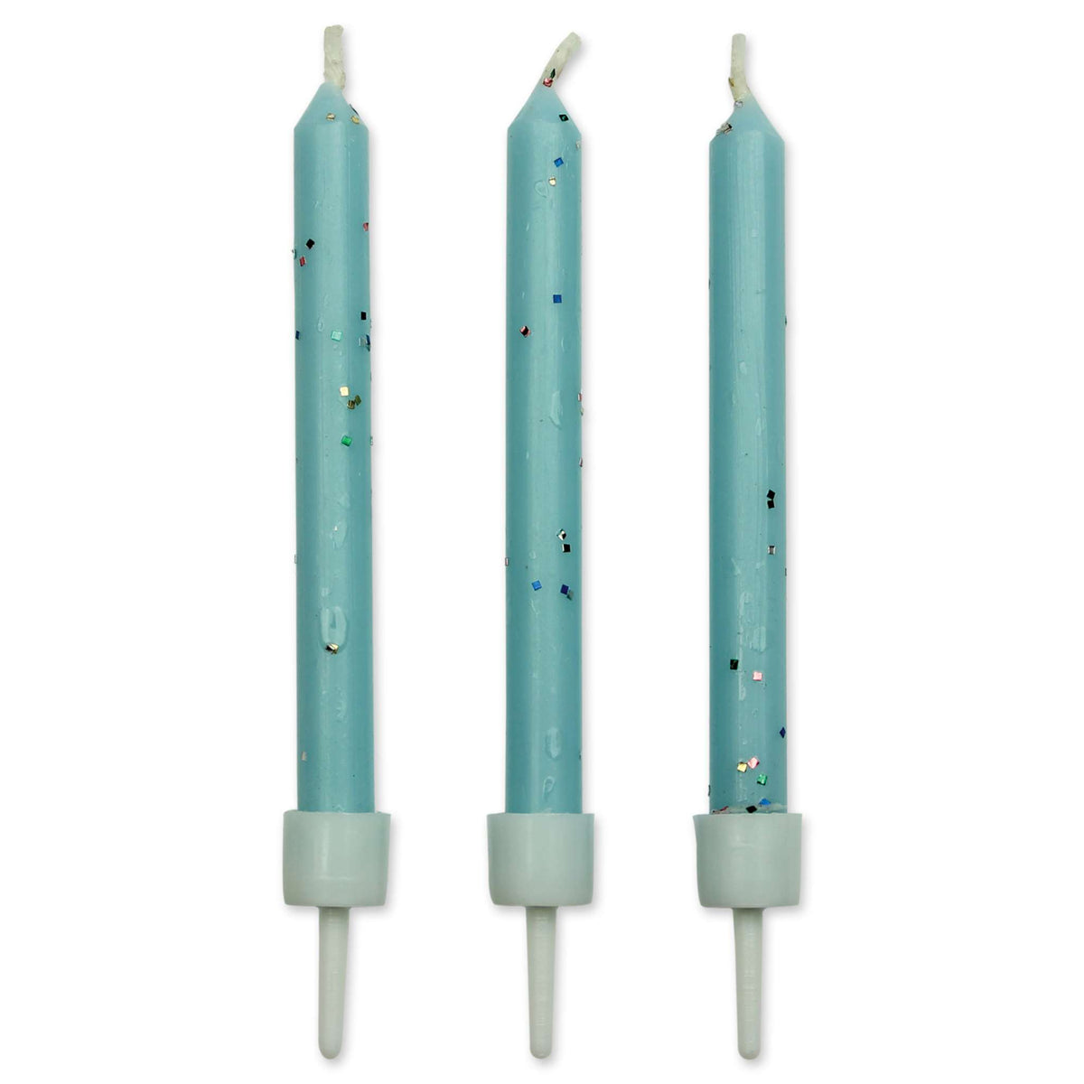 Velas de Color Azul con Purpurina, Paquete de 10