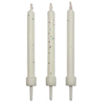 White Glitter Candles Set Of 10