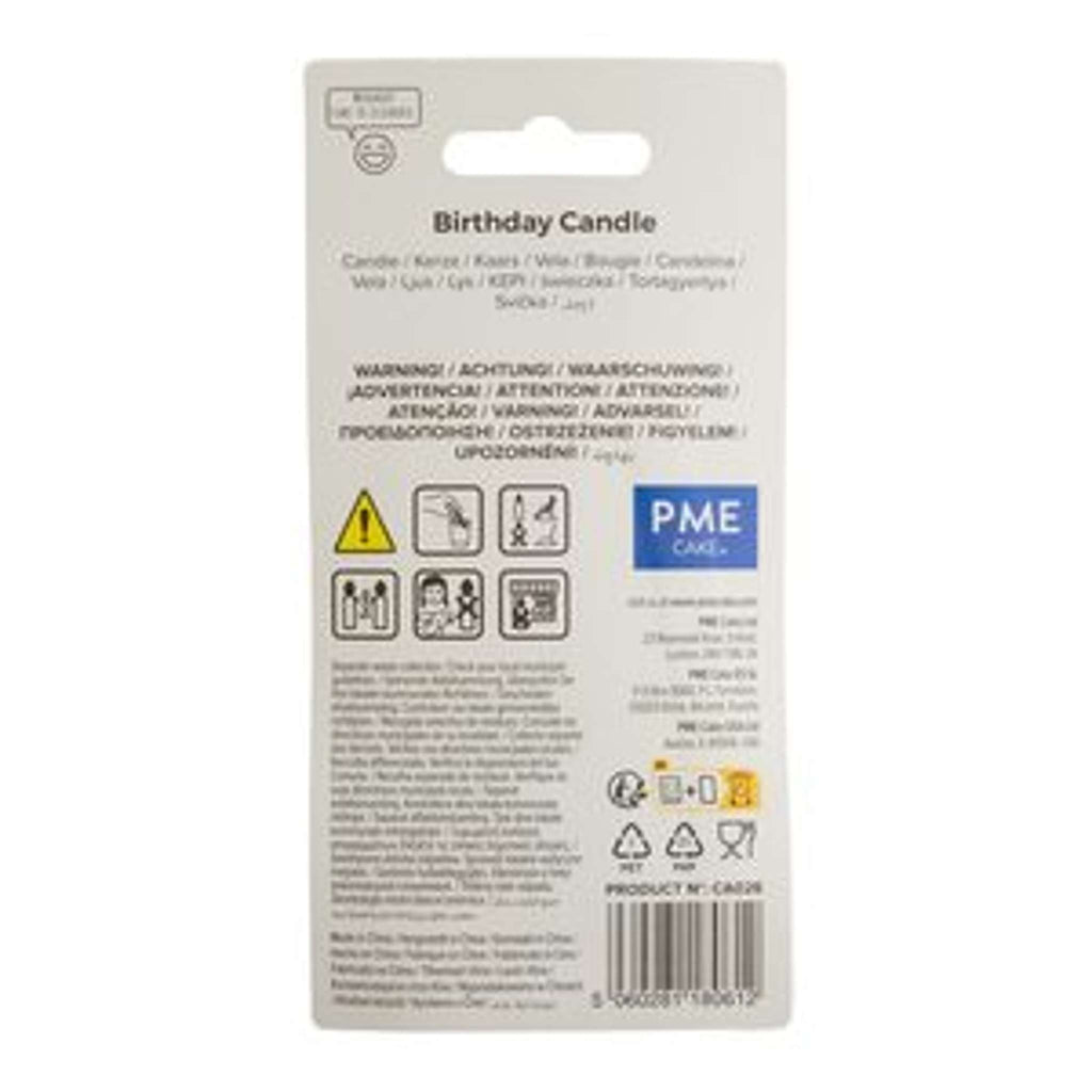 White Glitter Candles Set Of 10