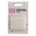 Small White Striped Candles Set Of 24