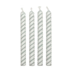 Small White Striped Candles Set Of 24