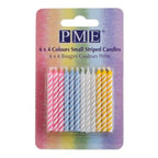Small Striped Candles Set Of 24
