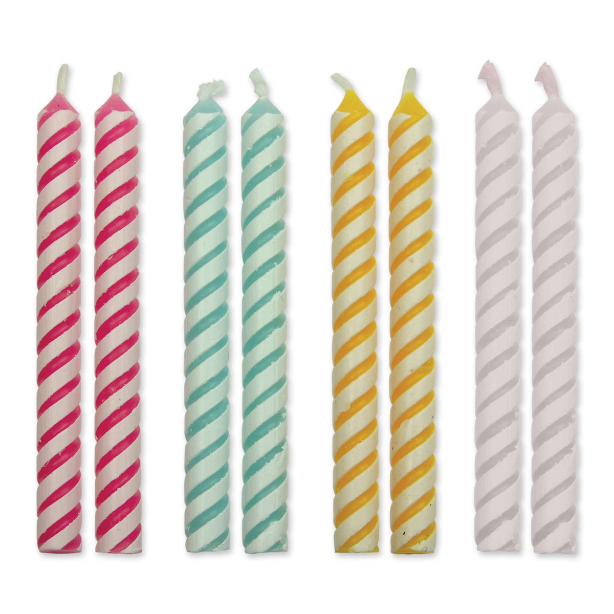 Small Striped Candles Set Of 24