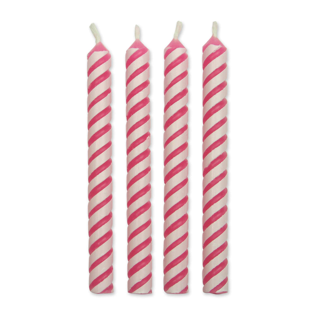 Kaarsen - Roze Kleine Gestreept Pk/24 (48mm / 1.9")