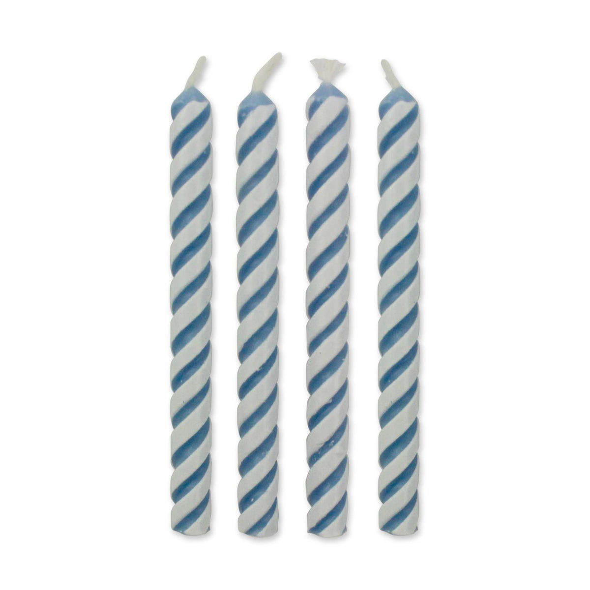 Bougies - Lot de 24 à rayures petites bleues (48mm / 1,9 po)