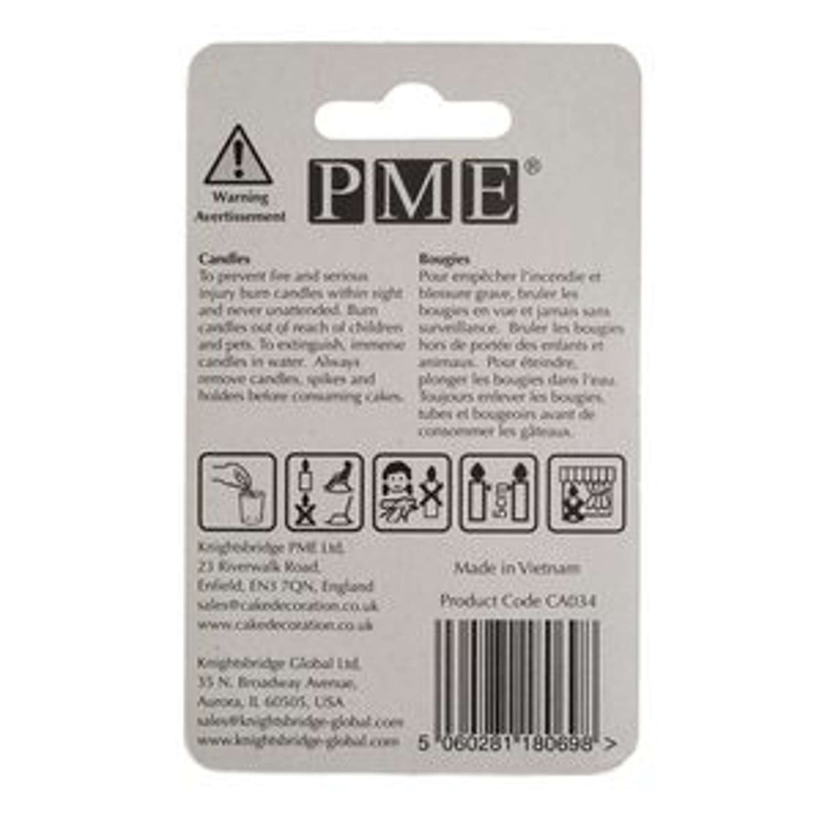 Bougies - Lot de 24 à rayures petites bleues (48mm / 1,9 po)
