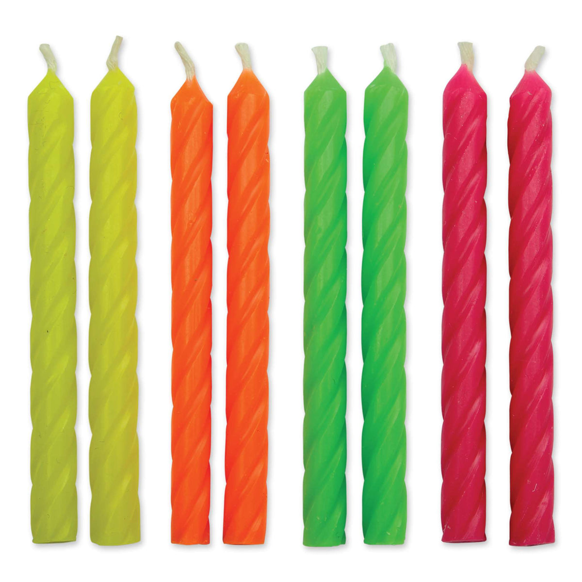 Bougies - Lot de 24 en spirale néon (59mm / 2,3 po)