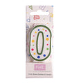 Large Green Number Zero Candle