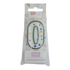 Large Green Number Zero Candle