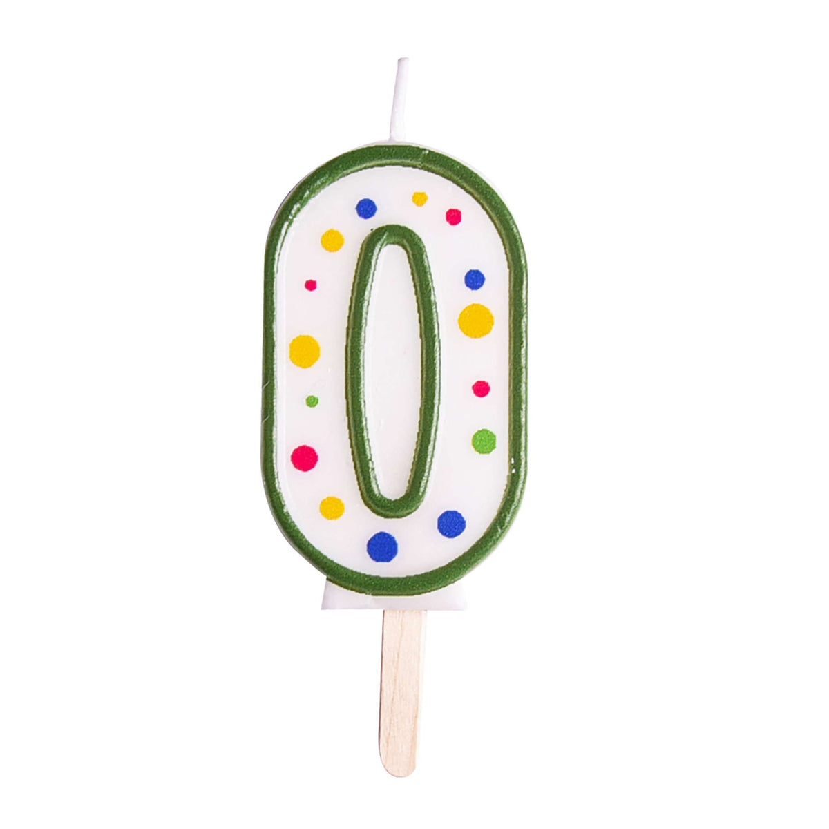 Large Green Number Zero Candle