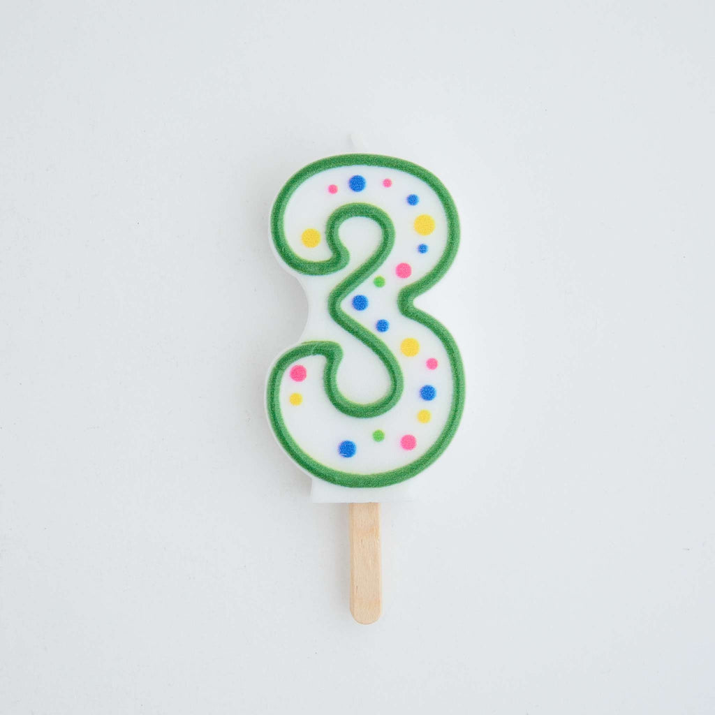 Bougies - Chiffre 3 vert (64mm / 2.5")