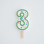 Bougies - Chiffre 3 vert (64mm / 2.5")