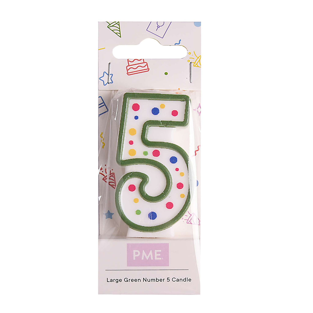 Bougies - Chiffre 5 vert (64mm / 2.5")