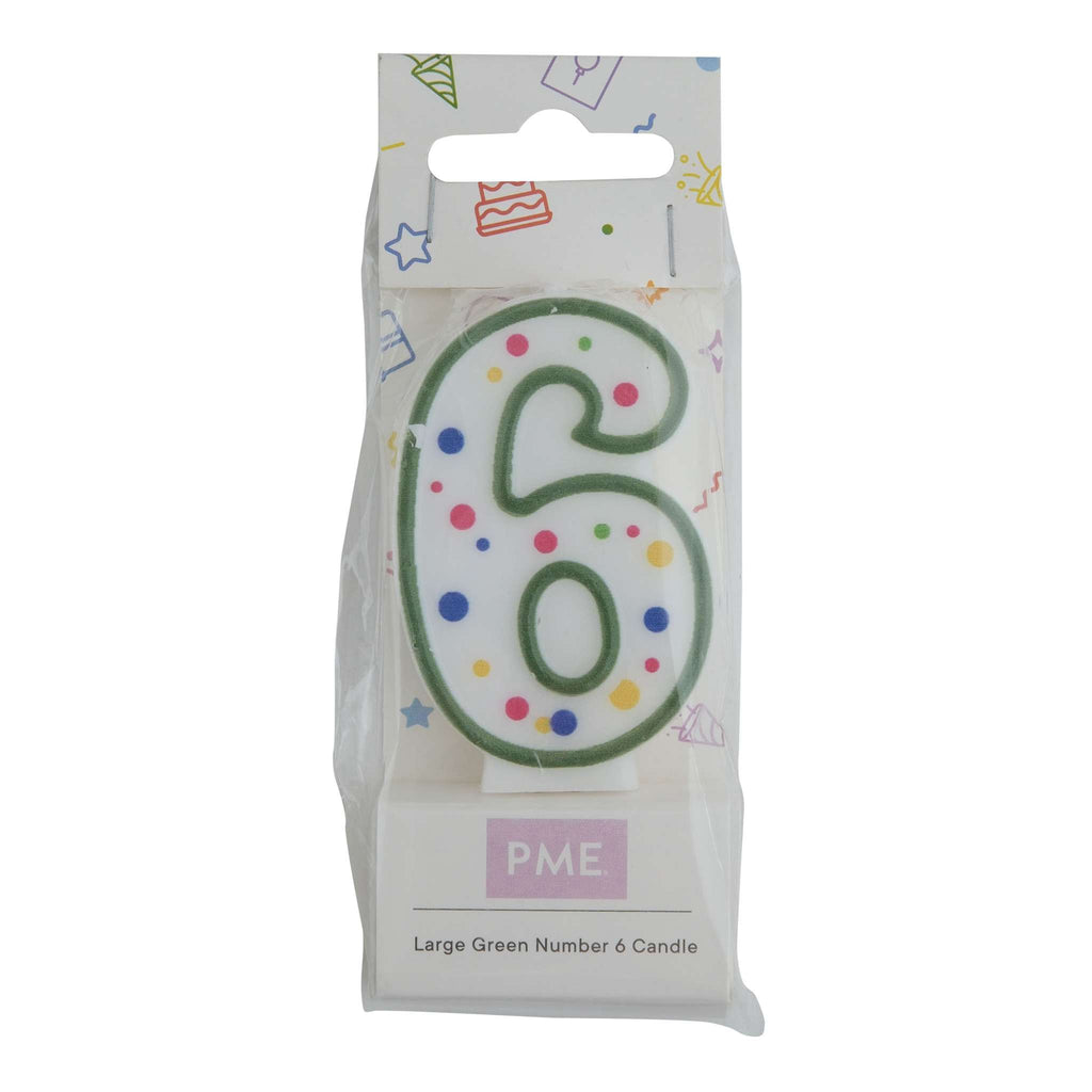 Bougies - Chiffre 6 vert (64mm / 2.5")