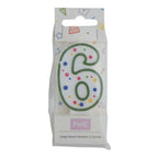 Bougies - Chiffre 6 vert (64mm / 2.5")