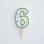 Bougies - Chiffre 6 vert (64mm / 2.5")