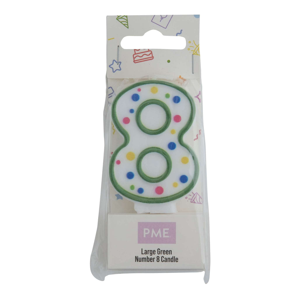 Kaarsen - Groene Nummer 8 (64mm / 2.5")