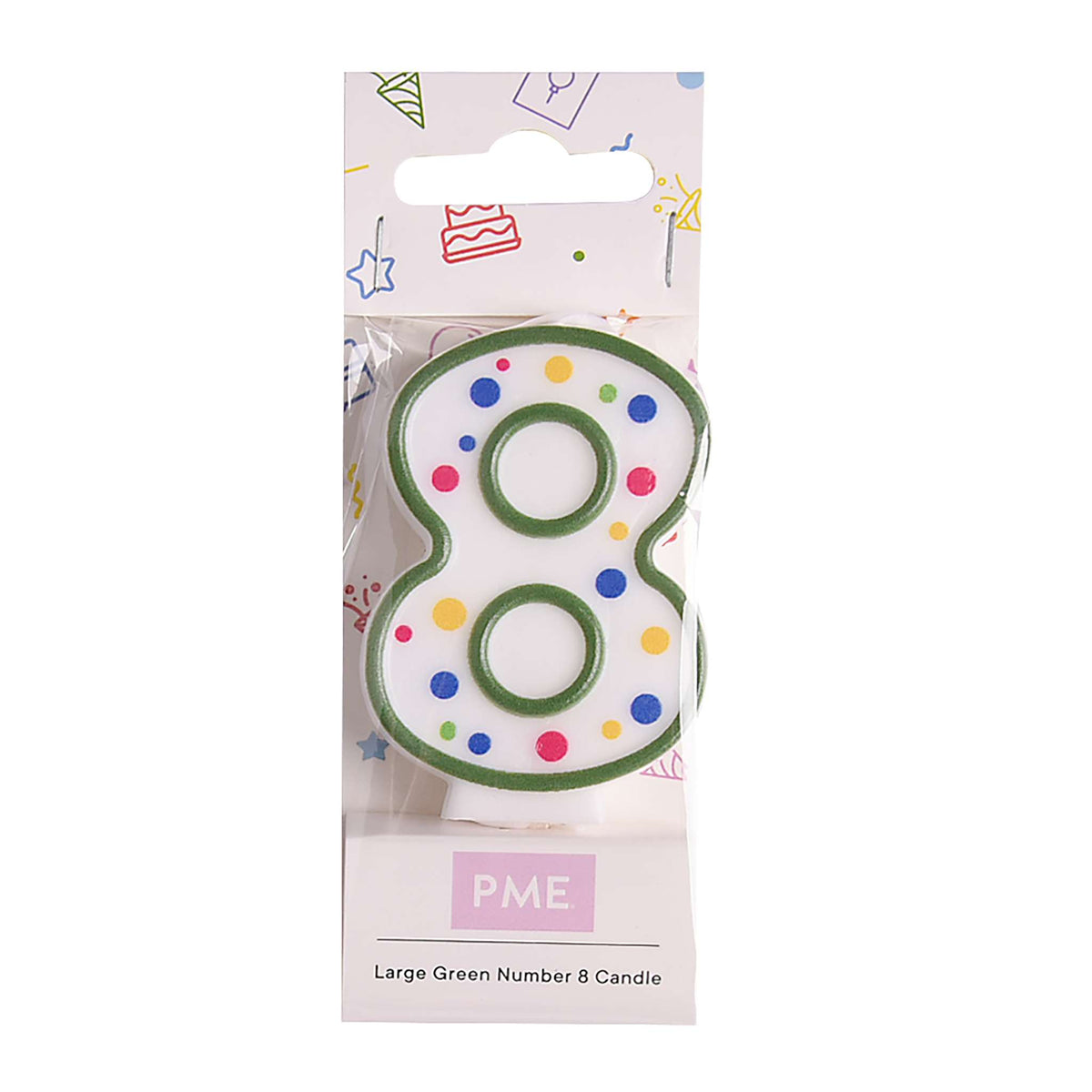 Kaarsen - Groene Nummer 8 (64mm / 2.5")