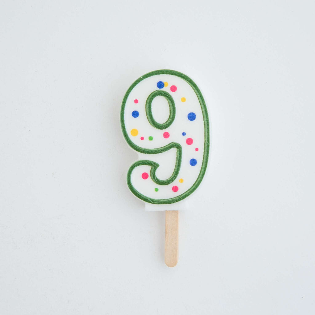 Bougies - Chiffre 9 vert (64mm / 2.5")