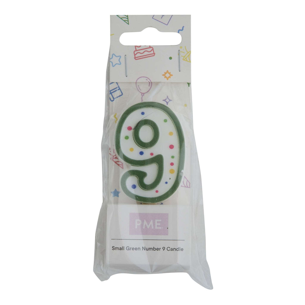 Bougies - Chiffre 9 vert (38mm / 1.5")
