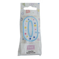 Large Blue Number Zero Candle