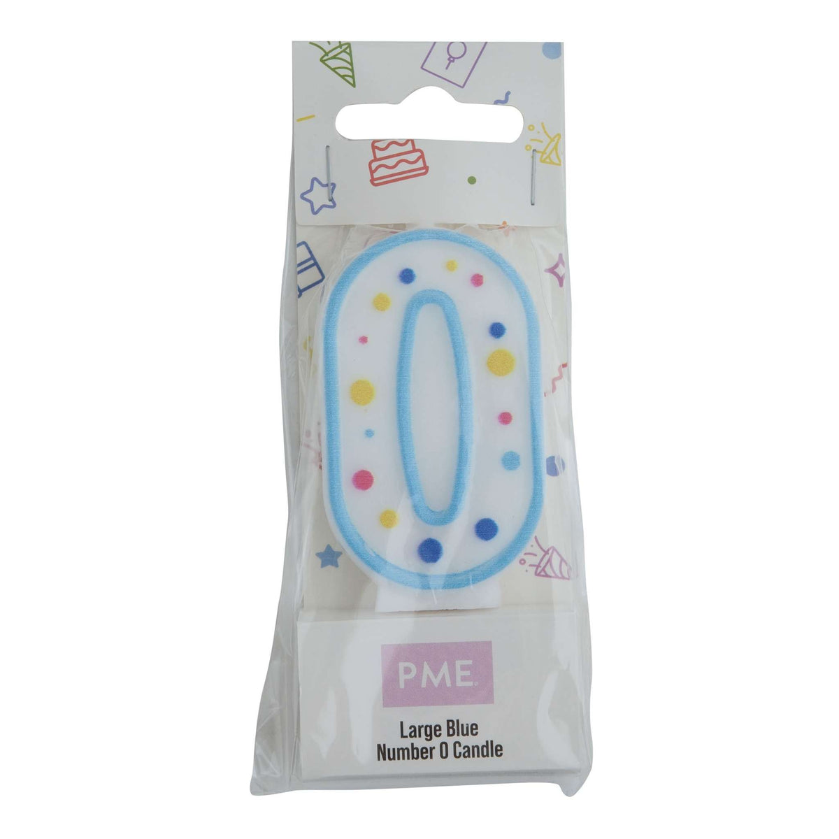 Large Blue Number Zero Candle