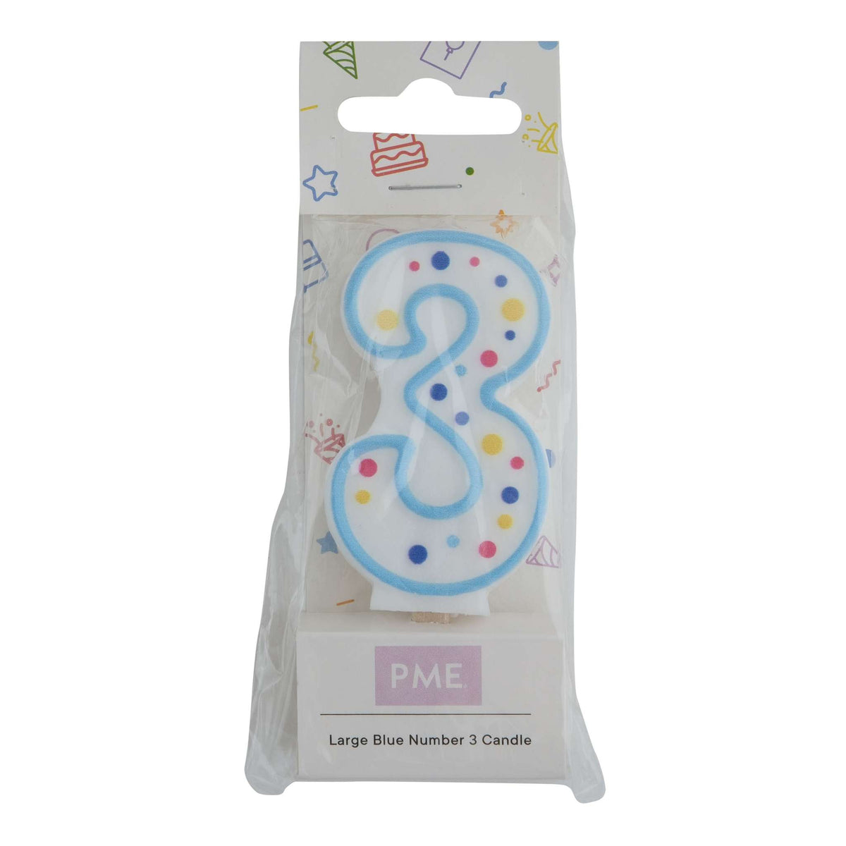Bougies - Chiffre 3 bleu (64mm / 2.5")