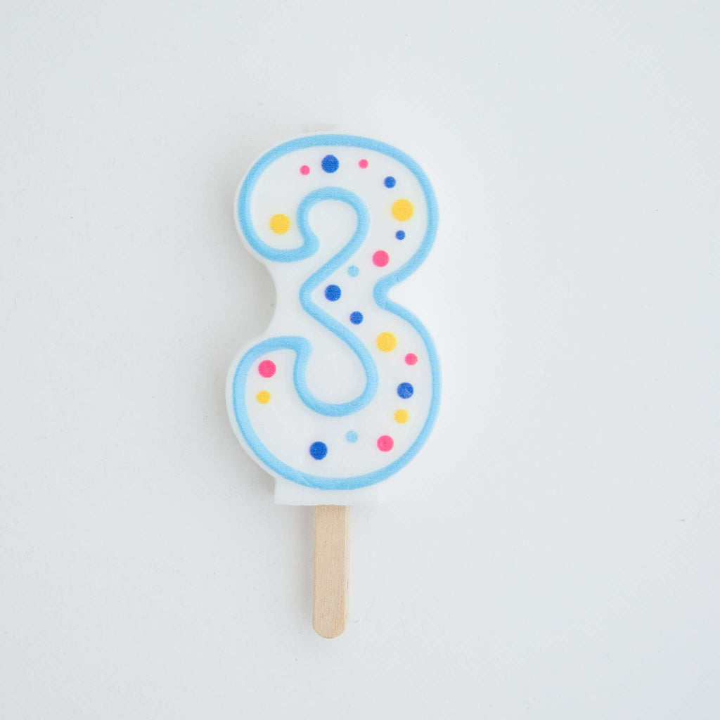 Bougies - Chiffre 3 bleu (64mm / 2.5")