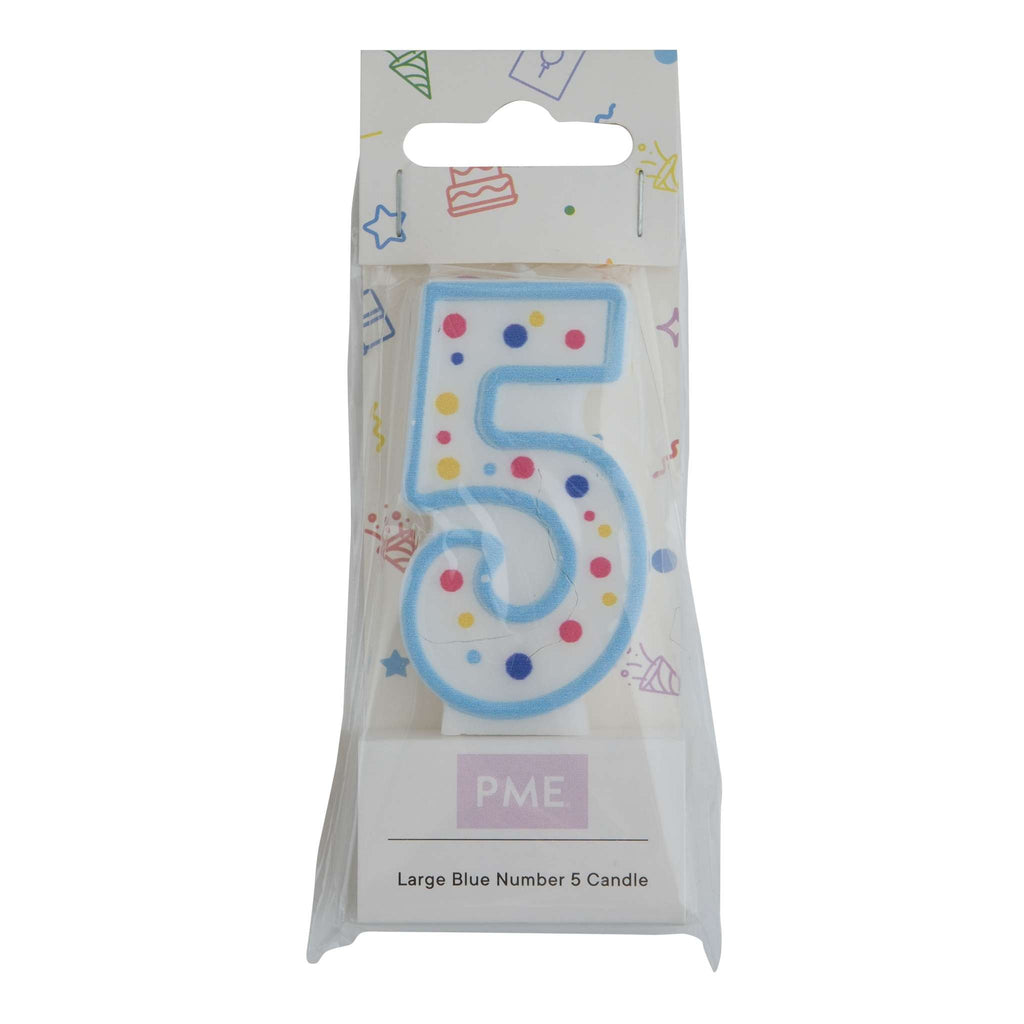 Bougies - Chiffre 5 bleu (64mm / 2.5")