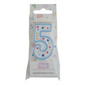 Bougies - Chiffre 5 bleu (64mm / 2.5")