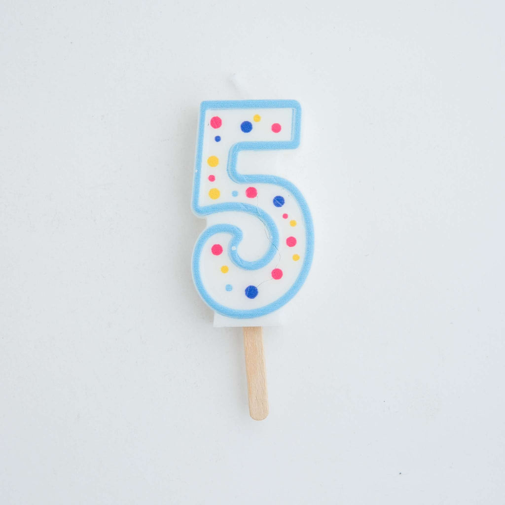 Bougies - Chiffre 5 bleu (64mm / 2.5")