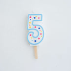 Bougies - Chiffre 5 bleu (64mm / 2.5")