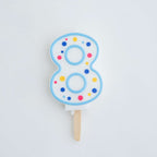 Large Blue Number Eight Candle