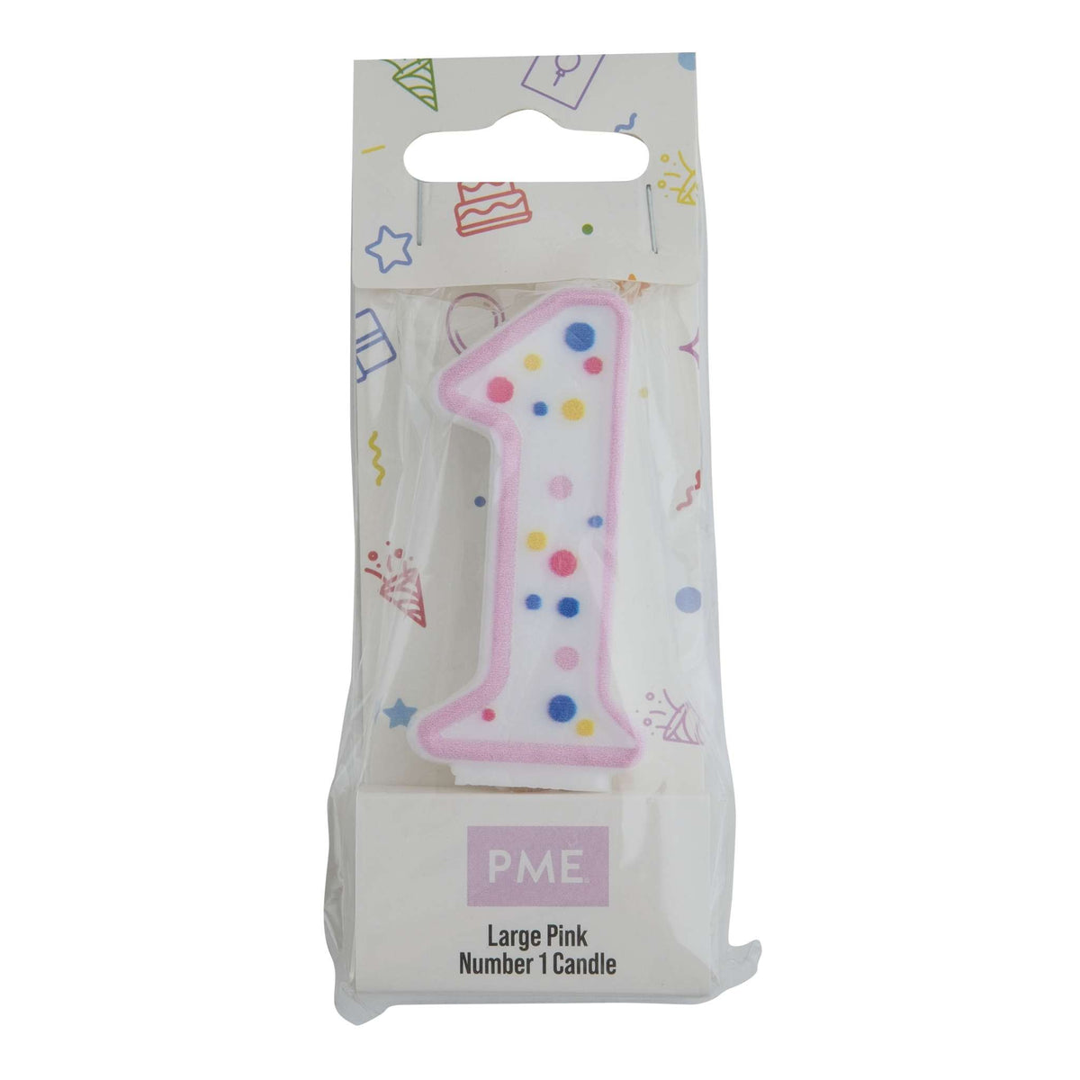 Large Pink Number One Candle