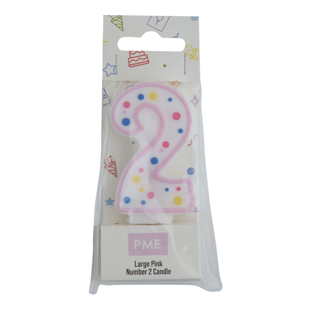 Bougies - Chiffre 2 rose (64mm / 2.5")