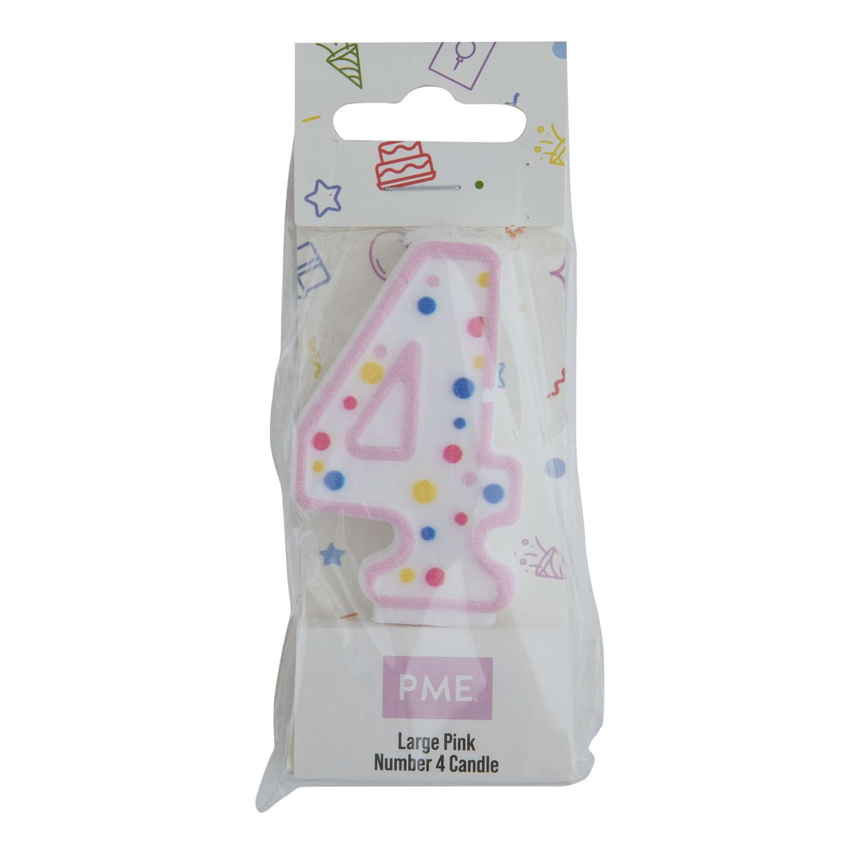 Bougies - Chiffre 4 rose (64mm / 2.5")