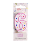 Large Pink Number Six Candle