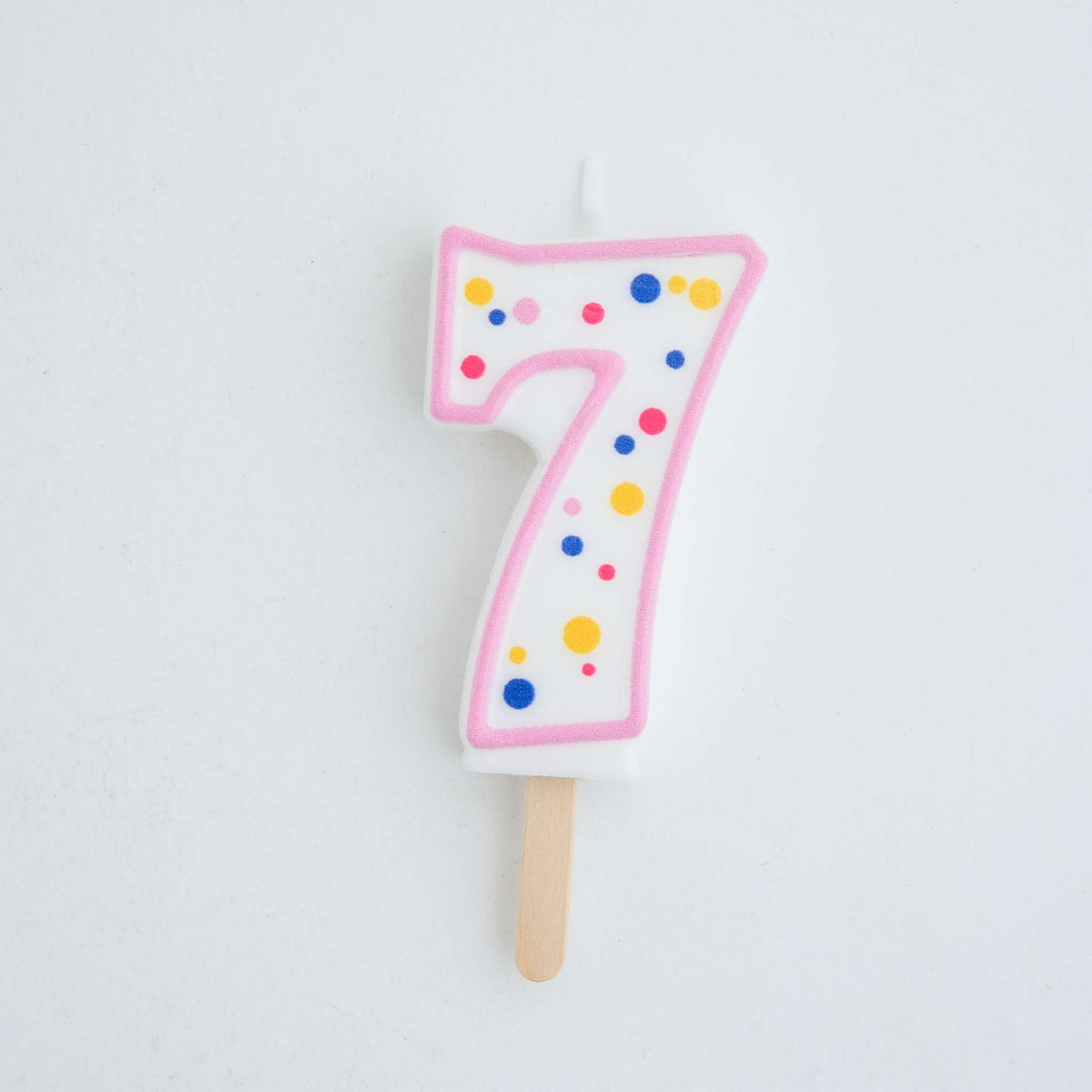 Large Pink Number Seven Candle