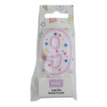 Large Pink Number Nine Candle